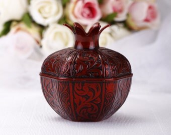wedding favor boxes, unique wedding favors, pomegranate box, wedding gift ideas, burgundy wedding favor boxes, wedding favour box, rustic