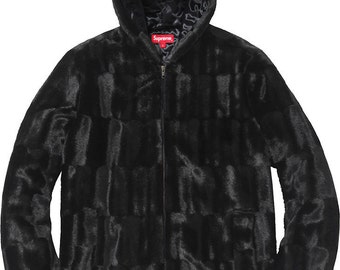 Supreme faux fur hoodie zip jacket coat sz. Medium comme des garcons box logo arabic f/w 15 fucking awesome bape box logo stussy north face