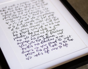 Hand Lettered Long Quote | Lyrics | Vows