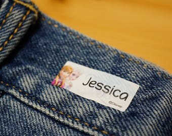 Disney Frozen laundry labels, personalized clothing labels,stickers for clothes,custom iron on clothing labels,iron on fabric label, MEDIUM