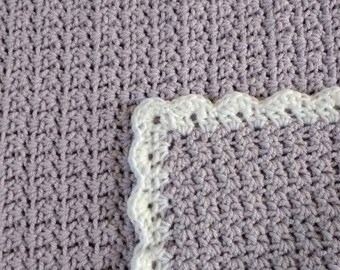 Handmade baby blanket, crocheted baby blanket, baby shower, baby gift, blanket, throw, afghan, purple, lavender, nursery, stroller, carseat