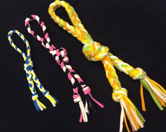 KNOTTED LOOP Dog Toy- Handmade from Recycled T-Shirts - Available in 3 sizes