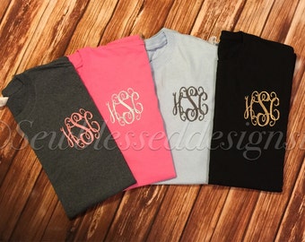 Monogrammed Shirt - Monogram Shirt - Monogram T-shirt - Monogram Tshirt - Personalized Shirt - Monogram Tee