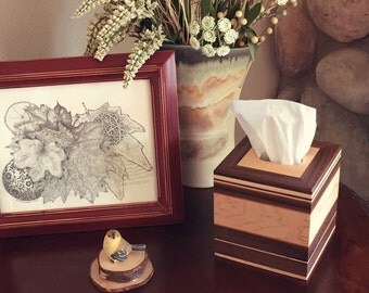 Wooden Tissue Box Cover, Tissue Box Cover Wood, Tissue Box Holder, Tissue Box Cover Patterns, Premium Woods - Organic Coconut Oil Finish