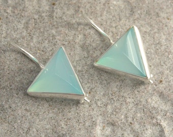 Sterling silver earrings with chalcedony stone