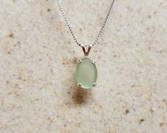 Mint Green Sea Glass Necklace- FREE SHIPPING!