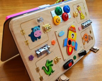Busy board, Activity board, Montessori toys, Wooden toys, Sensory board, Montessori kid toy, Latch board, Toddler learning toy, Eco friendly