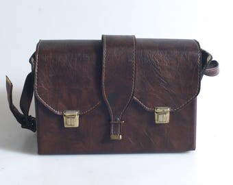 Gorgeous Double Compartment Brown Vintage Retro Camera Bag