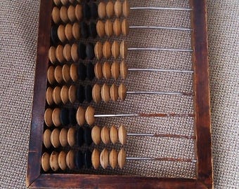 Old wooden abacus Vintage abacus russian calculator USSR wooden abacus
