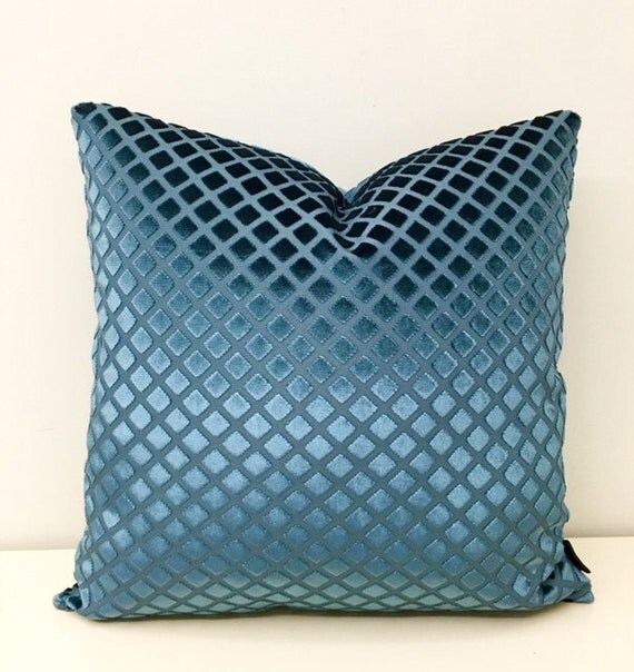 Teal Blue Velvet Pillow Cover Velvet Pillow Luxury Pillows