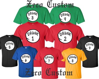 Drunk 1 Drunk 2 T Shirt Drinking Party Bar Tee Shir' Beer COOL ALL SIZES S-4XL