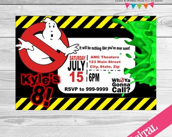 DIGITAL Ghostbuster invitation
