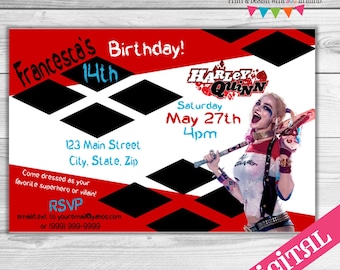 DIGITAL Harley Quinn invitation