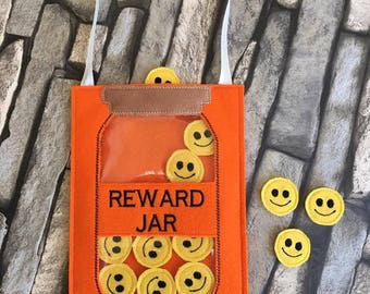 Machine embroidey design, reward jar, behaviour chart, ITH, in the hoop, 5 x 7, 4 x 4, reward