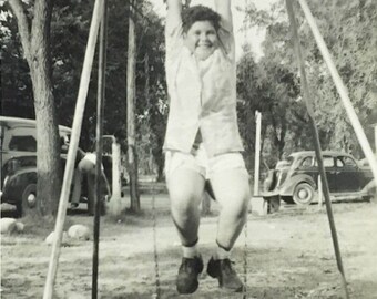 Just Hanging Around Photo, Black White Summer Vernacular Photo Vintage 1940s Paper Ephemera Snapshot Old Photo Collectibles #09
