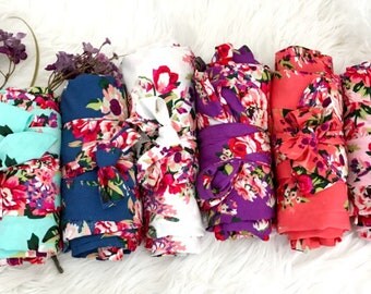Bridesmaid robes, Set of 7, Floral Robe, Cotton Floral Robe, Bridesmaid Gifts, Bridal robes set, Cotton Robe, Wedding Robe