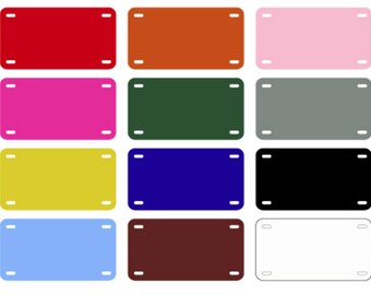 Plastic License Plate Blanks - 6 inch x 12 inch ~ Solid Colors