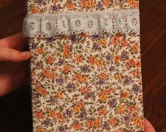 Fabric covered journal made from damaged book
