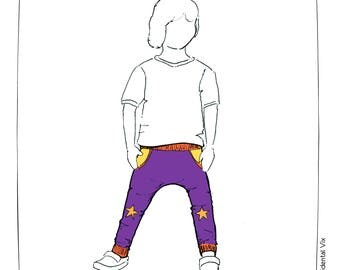 MBJM Harem Pants Paper Sewing Pattern (prem./small newborn - age 12)