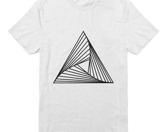 Minimalist geometric triangle design T-shirt made out of organic cotton