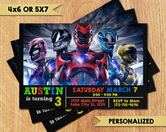Power Rangers Invitation -Power Rangers Birthday Party Invitation -Power Rangers Printable Digital File-Power Rangers Invitation