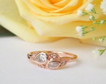 Double Pear Blossom Ring
