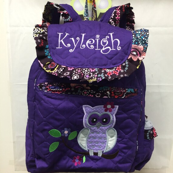 Owl TODDLER Girl Backpack. Choose the Quilted Fabric color and