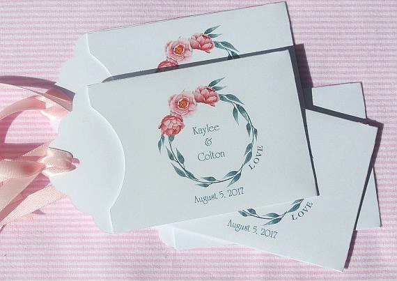 Wedding Guest Favors | Lottery Ticket Holders | Pink Wedding Favors | Wedding Peony Favor | Wedding Favors | Summer Wedding Favors | Favors Il_570xn