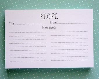 Recipe Cards- Set of 50- Super Cute-Ready to Ship