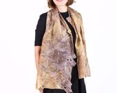 Silk Scarf| Scarves | Felted Scarf| Kate Ramsey |Accessories| gift | Fashion | Beige | Seide |unique | handmade | wearable art