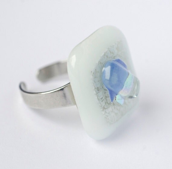 Items similar to Fused Glass Ring / Adjustable ring / Statement Ring