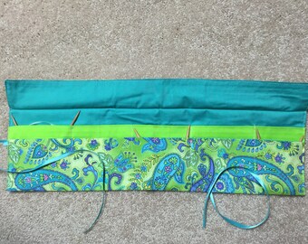 Circular Knitting Needle Case Organizer-Paisley Green