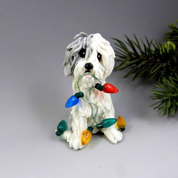 Old English Sheepdog Christmas Ornament Lights by TheMagicSleigh