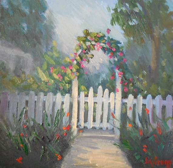 Small Landscape Garden Painting Oil Painting on Canvas