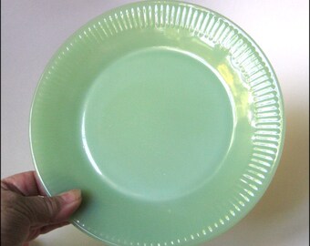 4 Fire King Jadite Jadeite Glass Jane Ray Salad Plates