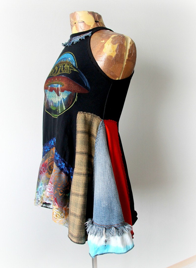 Rock Band Clothing Black DIY TShirt Fit Flare Tank