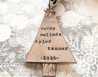 Personalized Ornament - Christmas Tree Ornament - Family Ornament - Home Decor - Pewter Christmas Ornament - 2017 Keepsake Ornament