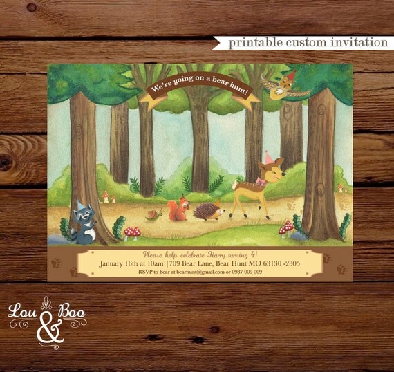 We're going on a bear hunt birthday party printable