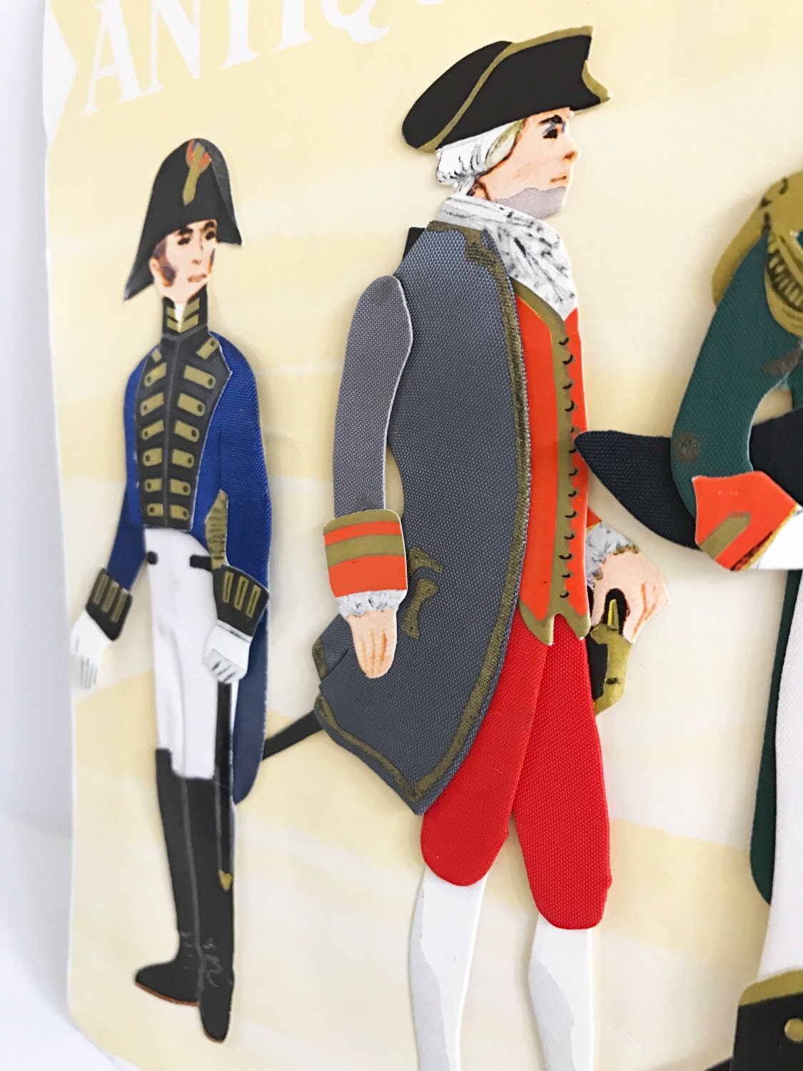 Vintage Paper Dolls Antique Soldiers Die Cut Figures Revolutionary War