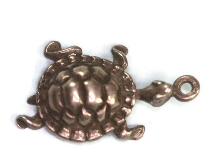 Sterling Silver Turtle Charm Figural Vintage Charm for Bracelet