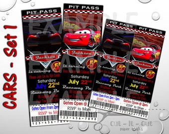 Cars 3 Birthday Invite, Disney Cars Invitation, Custom Birthday Invitation, Cars Party Invites, Cars 3 Pit Pass Invite