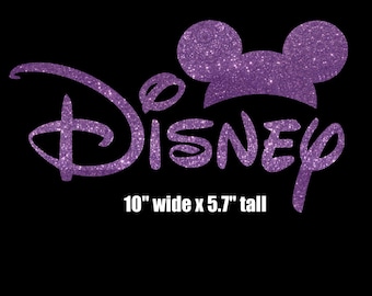 10" Womens Disney Mickey Mouse ears iron on glitter vinyl transfer DIY applique patch