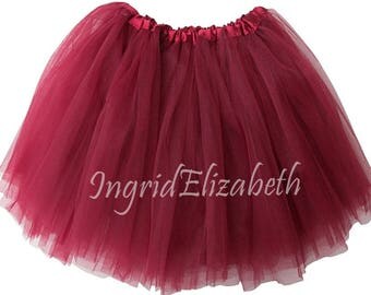 Burgundy Teen Adult 4 Layer Tutu ... Adult Tutu Costume Color Run Tutu Bachelorette Party