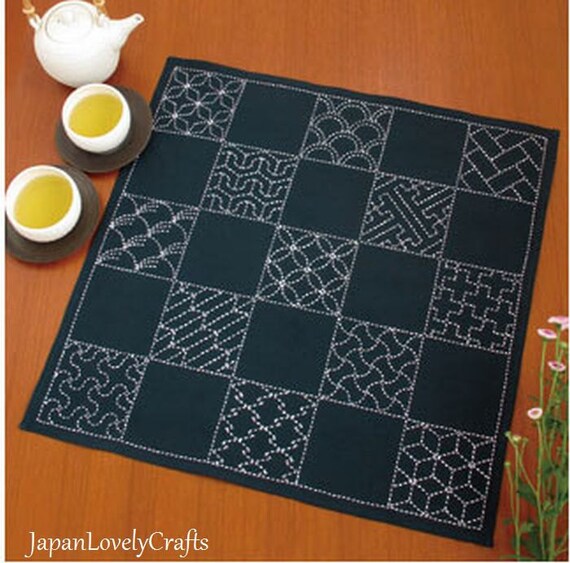 Japanese Sashiko Kit Beginner Chic Place Mat Kit Embroidery