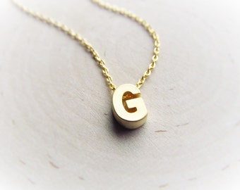 Gold Initial Necklace,Tiny Letter Necklace, Initial Jewelry, Gold Letter Charm, Customized Gift, Personalized Jewelry, Layered Necklace