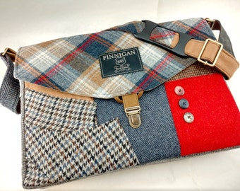 Womens Messenger Bag, gift for her, laptop Messenger Bag Messenger bag Laptop Sleeve Recycled Suit Coat Upcycled