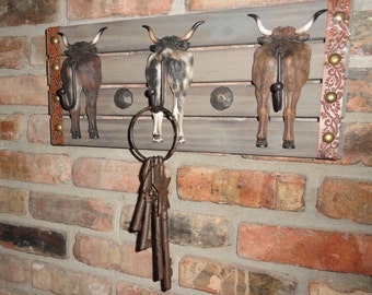 steers tail prong coat rack hooks texas ranch style wall decor barbed wire cattle ranch design - Western Wall Decor steers tail prong coat rack hooks texas ranch style wall decor barbed wire cattle ranch design - Western Wall Decor