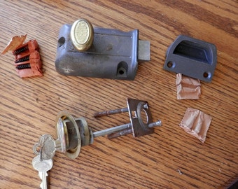 vintage corbin night latch new old stock with keys