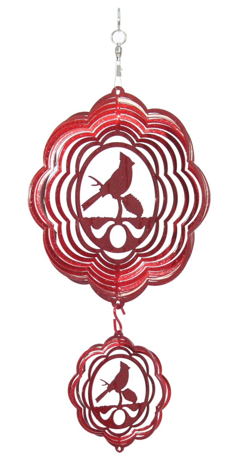 Cardinal Cloud COMBO Mini Swirly Metal Wind Spinner