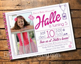 Barbie Inspired Birthday Invitation